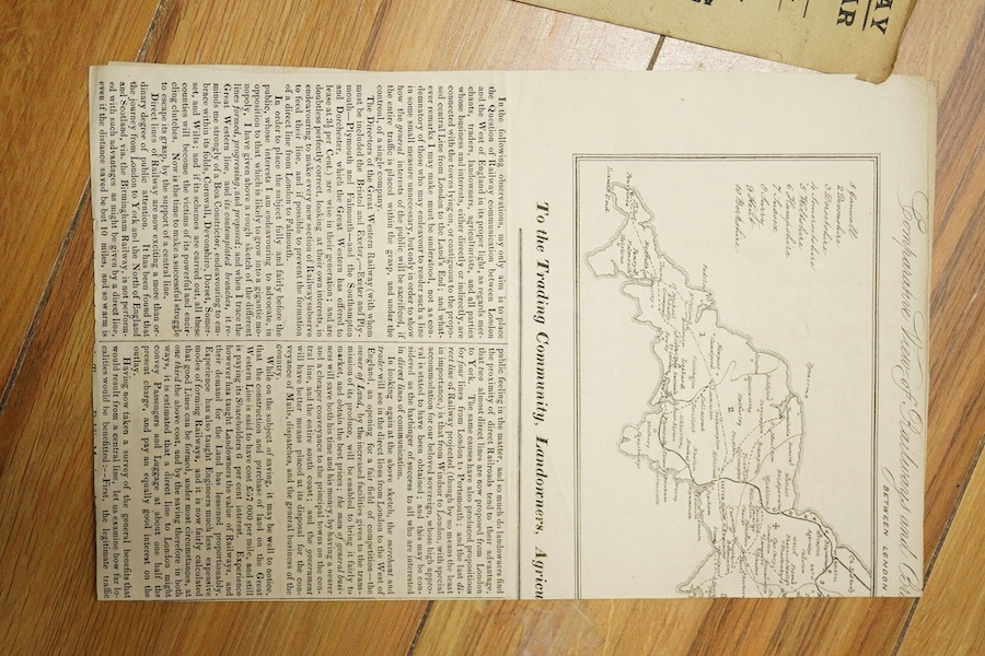A collection of 19th and early 20th century railway related documents including 1893 South Western Railway route map incorporating a railway map of the Isle of Wight, a document relating to South Western railway lines sh